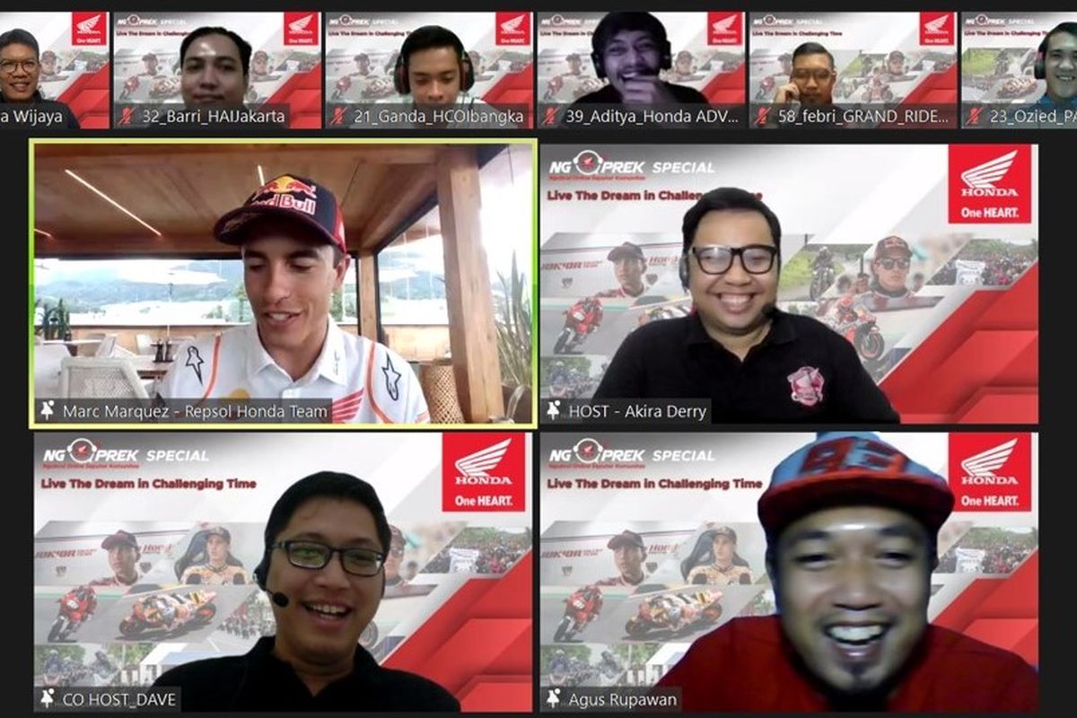 Acara silaturahmi virtual Ngobrol Online Seputar Komunitas (Ngoprek) oleh PT Astra Honda Motor (AHM)