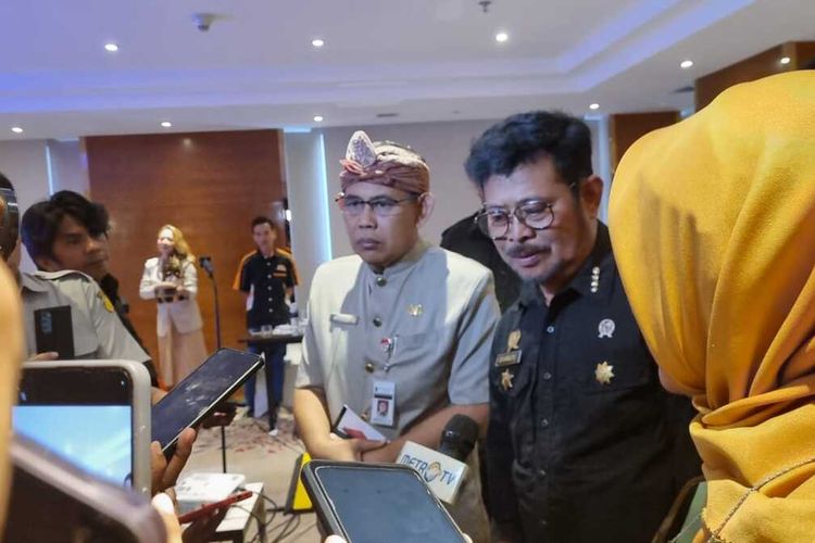 Menteri Pertanian Syahrul Yasin Limpo (Mentan SYL) menghadiri rakor penanganan el nino di Hotel Gumaya Semarang, Kamis, (27/7/2023).