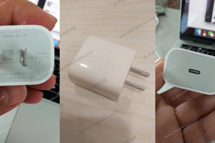 Bocoran foto yang disinyalir memperlihatkan sosok charger baru iPhone dengan keluaran daya 18 watt dan port USB type-C.