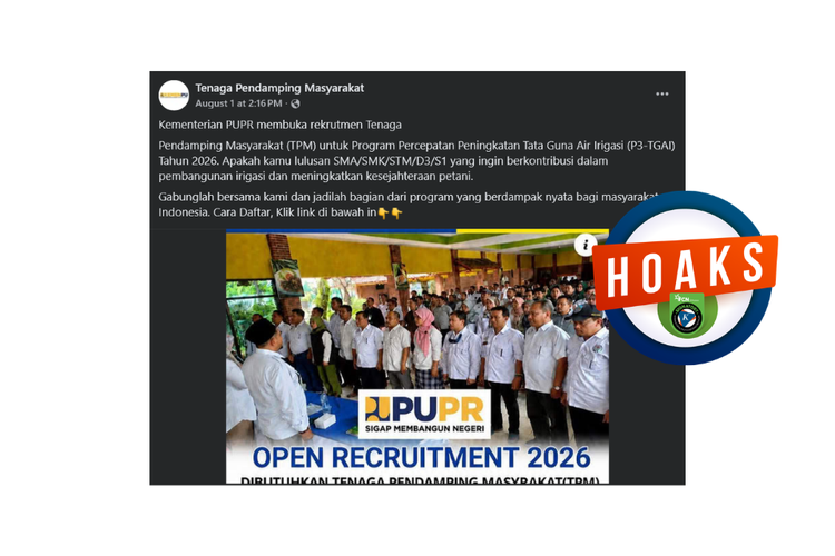 INFOGRAFIK: Hoaks Rekrutmen Tenaga Pendamping Catut Kementerian PU, Ini Bantahannya