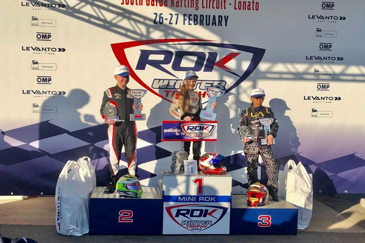 Pebalap Qarrar Firhand tampil luar biasa di ajang gokart internasional bertajuk 'Rok Winter Trophy 2022' di Sirkuit South Garda Karting, Lonato, Italia, Jumat-Minggu (25-27/2/2022). 