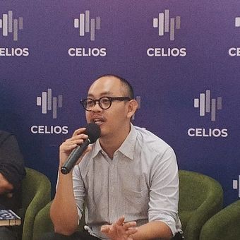 Direktur Eksekutif Center of Economic and Law Studies, Bhima Yudhistira Adhinegara dalam diskusi Polemik Harga Beras dan Kebijakan Pangan di Tengah Krisis Iklim, Selasa (16/9/2025).
