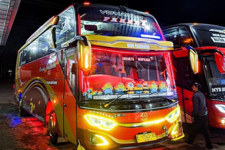 Bus AKAP KG Trans dengan rute Jakarta-Denpasar