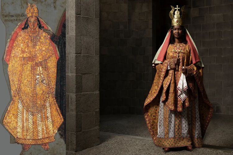 Megahnya Busana Bangsawan Nubia Kuno Lewat Rekonstruksi Mural Katedral Faras