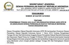 DPR RI Buka Lowongan Kerja Tenaga Ahli, Simak Persyaratannya