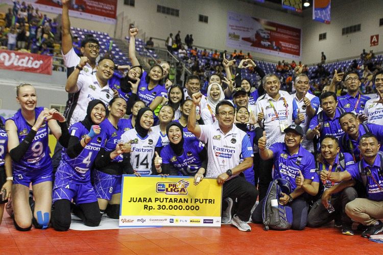 Tim bola voli Jakarta Pertamina Fastron berhak atas hadiah Rp 30 juta usai memastikan diri menjadi juara putaran pertama Proliga 2023 di seri ketiga Palembang.