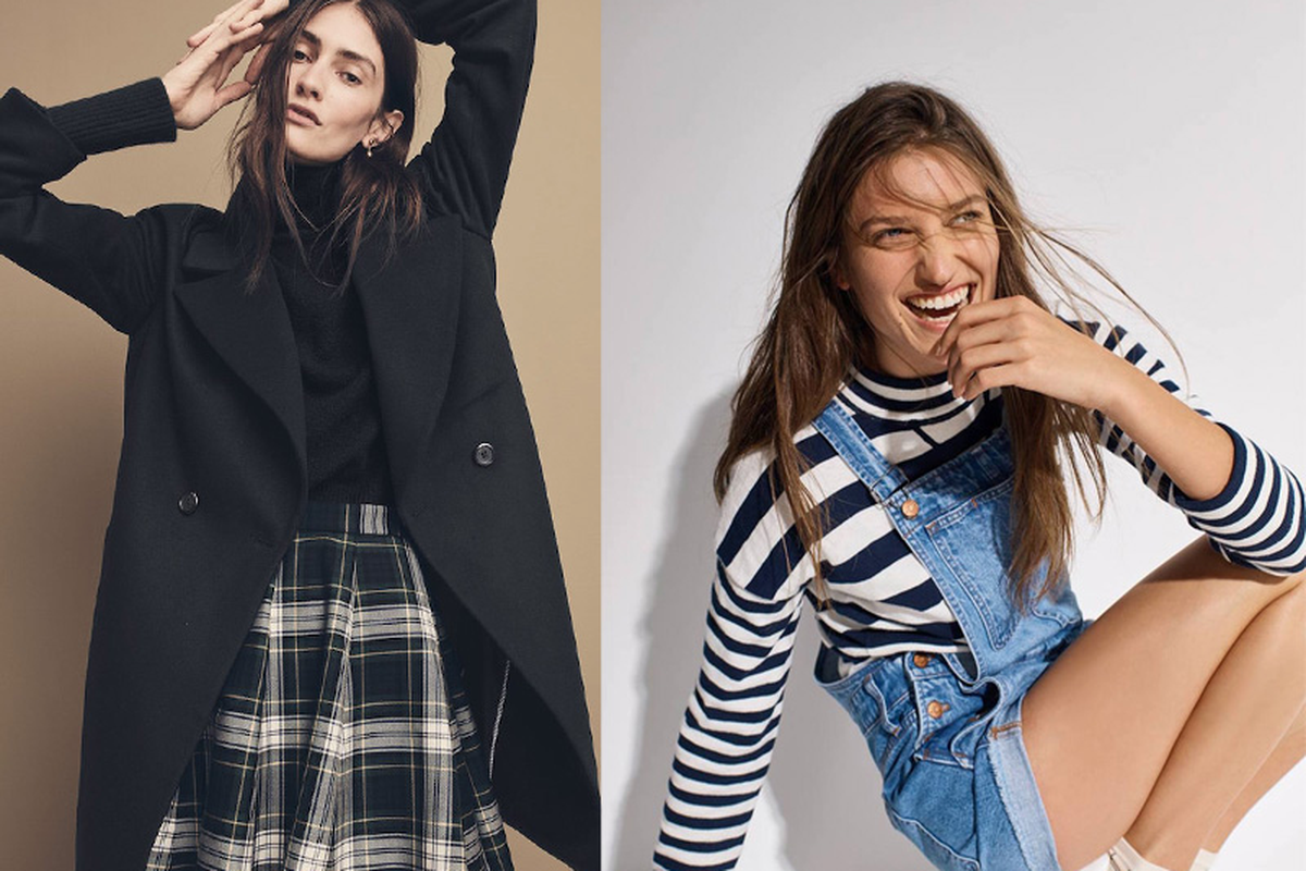 Iklan pakaian dari brand J.Crew dan Madewell