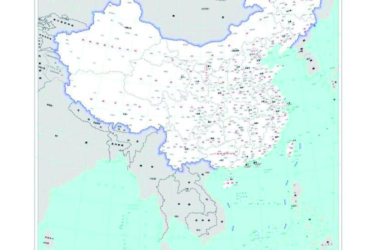 Peta standar China 2023 mengenai Laut China Selatan yang dirilis China pada Senin (28/8/2023).