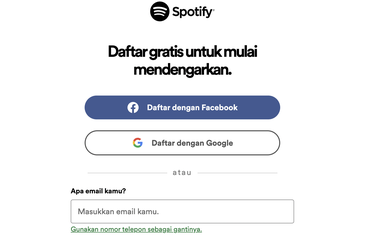 cara bikin akun Spotify lewat web.