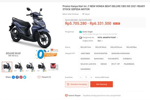 Honda BeAT Baru Cuma Rp 5 Jutaan di Shopee, Ternyata Penipuan