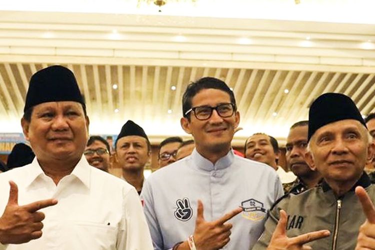 Calon Presiden dan Wakil Presiden nomor urut 02 Prabowo Subiantodan Sandiaga Uno. ANTARA FOTO/Tim Media Prabowo-Sandi/GP/ama.