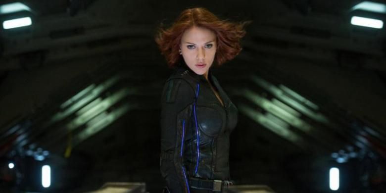 Scarlett Johansson beraksi sebagai Black Widow dalam Avengers: Age of Ultron (2015) 