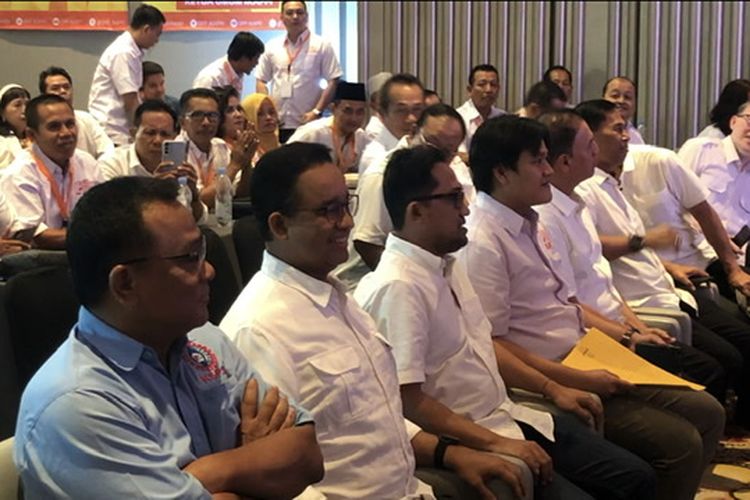 Bacapres Koalisi Perubahan Anies Baswedan di Rapimnas Ikappi yang berlangsung di El Hotel Royale Jakarta, Kelapa Gading, Selasa (7/11/2023). 