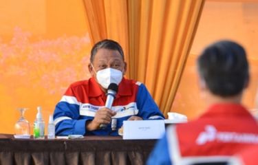 Menteri ESDM Arifin Tasrif saat melakukan kunjungan kerja ke Pertamina Hulu Rokan di Provinsi Riau, Kamis (14/10/2021).