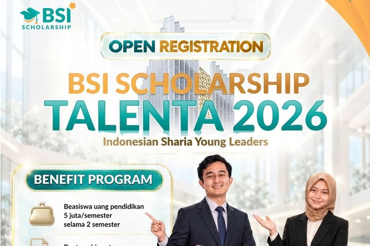 BSI Scholarship Talenta 2026, Beasiswa Rp 5 Juta per Semester untuk Mahasiswa Tingkat Akhir