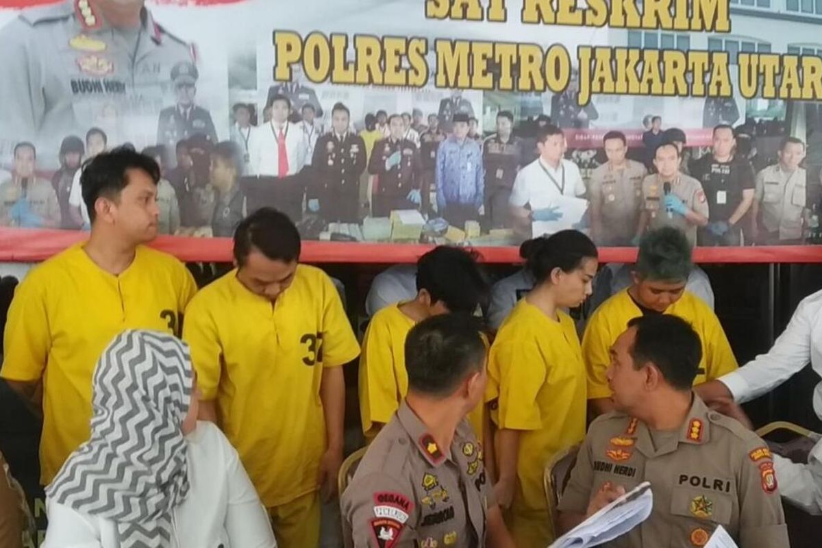 pengungkapan kasus penampungan PSK di bawah umur di Kelapa Gading, Jakarta Utara, Senin (10/2/2020)