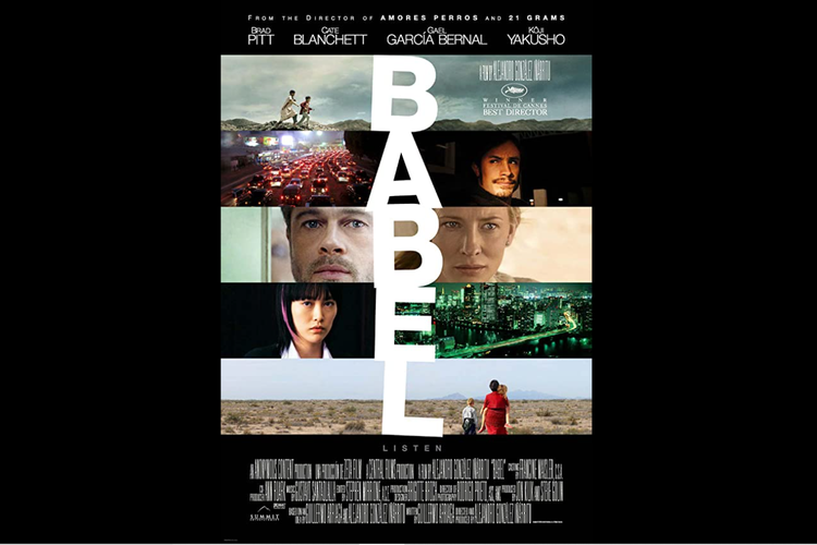 Brad Pitt dan Cate Blanchett dalam film drama Babel (2006).