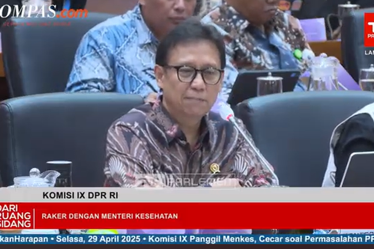 Menteri Kesehatan (Menkes) Budi Gunadi Sadikin dalam rapat kerja bersama Komisi IX DPR RI yang digelar Rabu (30/4/2025).
