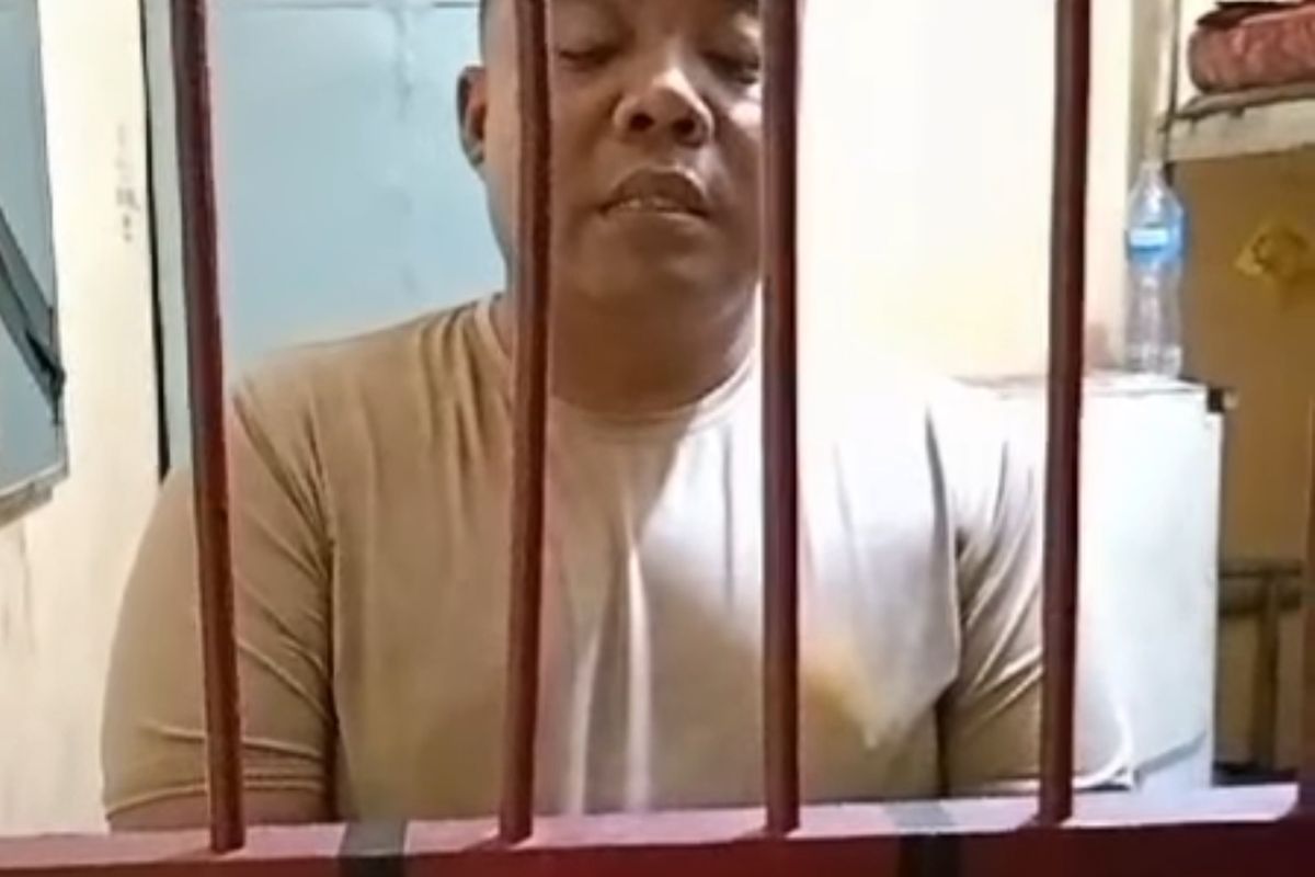 Bripka J saat sedang di tempat kan khusus (Patsus) di Polres Labuhanbatu