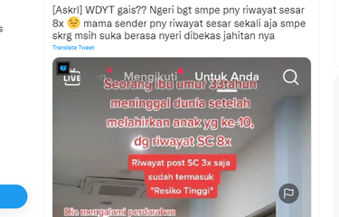 Viral, Unggahan Wanita dengan Riwayat Caesar 8 Kali Meninggal ...