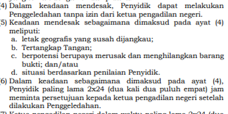 Tangkapan layar dokumen RUU KUHAP 18 November 2025 Pasal 113