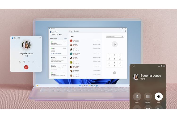 Pengguna iPhone bisa menerima dan melakukan panggilan suara di PC Windows 11 berkat dukungan Phone Link untuk iOS.
