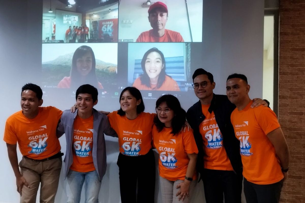 Konferensi Pers Fun Run 6K di Kantor Wahana Visi Indonesia, Jalan Wahid Hasyim 33, Menteng, Jakarta Pusat, pada Selasa (9/5/2023). (KOMPAS.com/XENA OLIVIA)