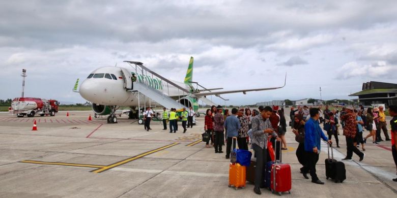 Penerbangan perdana internasional Citilink rute Banyuwangi-Kuala Lumpur, Rabu (19/12/2018).