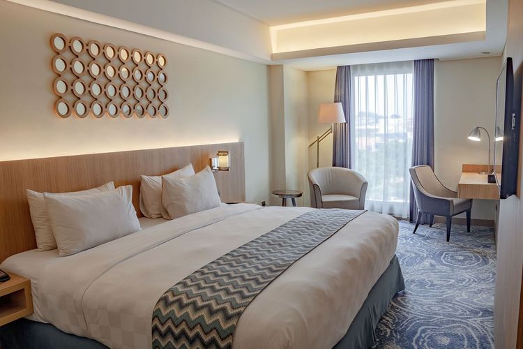 Salah satu kamar di Louis Kienne Hotel Simpang Lima, hotel di Semarang dekat Simpang Lima.