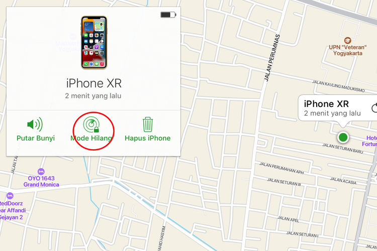 Ilustrasi cara mencari iPhone hilang dalam keadaan offline