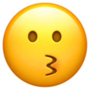 ilustrasi emoji kissing face.