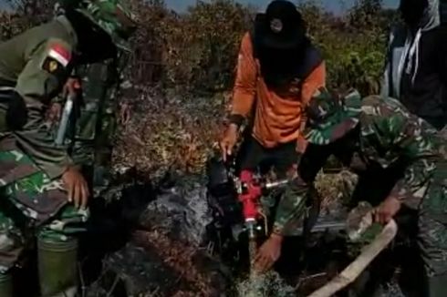 Petugas Gunakan Air Laut Padamkan 10 Hektar Lahan yang Terbakar di Meranti