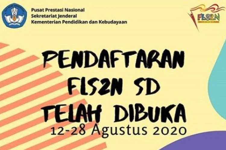 Info pendaftaran FLS2N bagi jenjang SD.