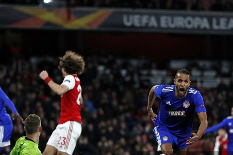 Pertandingan Arsenal vs Olympiakos pada leg kedua babak 32 besar Liga Europa 2019-2020.