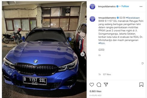 Pengemudi BMW Penabrak Polisi di Kebayoran Baru Dipastikan Tak Mabuk