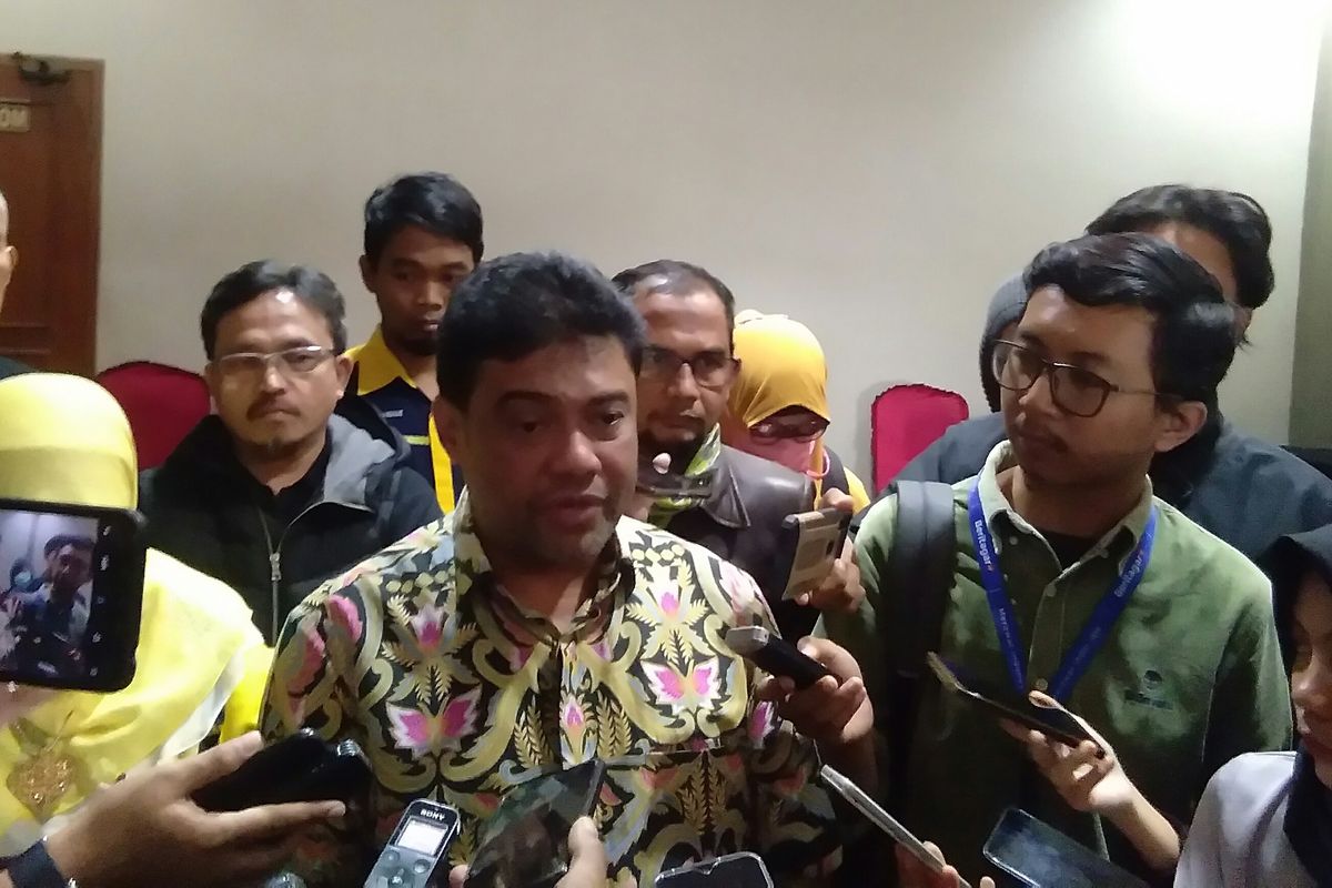 Presiden KSPI, Said Iqbal memberikan keterangan pers kepada awak media di Jakarta, Kamis (5/3/2020).