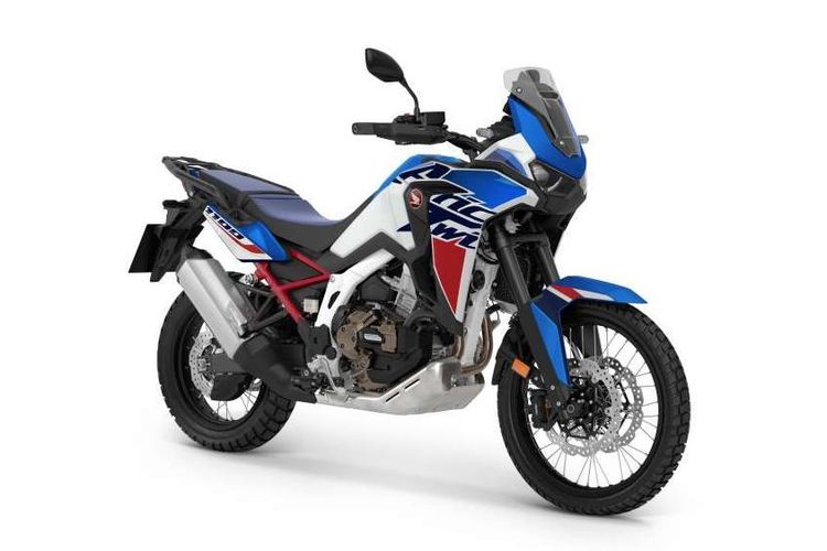 Honda CRF1100L Africa Twin 2023 warna Glint Wave Blue Metallic Tricolour.