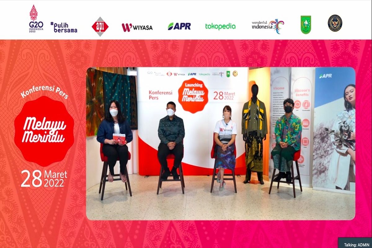 Dalam penyelenggaraan Melayu Merindu, BPD API Riau berkolaborasi dengan APR, Wiyasa TFA, Tokopedia, serta Swara Gembira. Peluncuran Melayu Merindu digelar secara hybrid di Jakarta Fashion Hub, Senin, (28/03/2022). 
