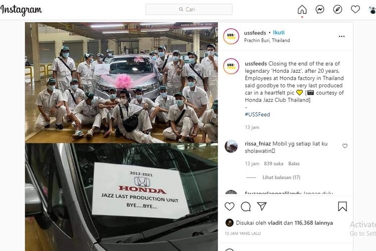 Ilustrasi Honda Jazz produksi terakhir di Thailand.