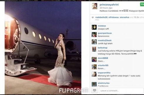 Pamer di Instagram Naik Jet Mewah, Syahrini Ternyata Cuma Mejeng