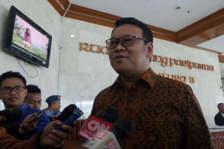 Wakil Sekretaris Jenderal PDI-P Eriko Sutarduga di Kompleks Parlemen, Senayan, Jakarta, Rabu (15/11/2017).