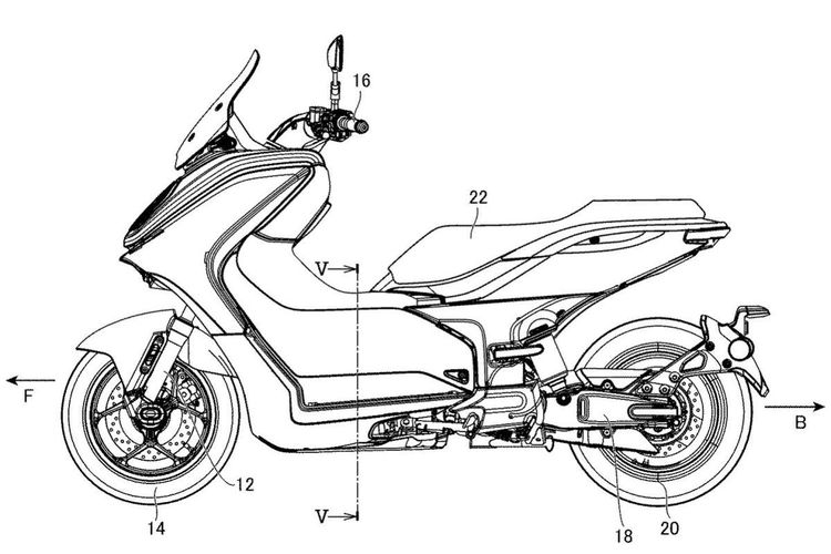Desain paten motor listrik Yamaha E01