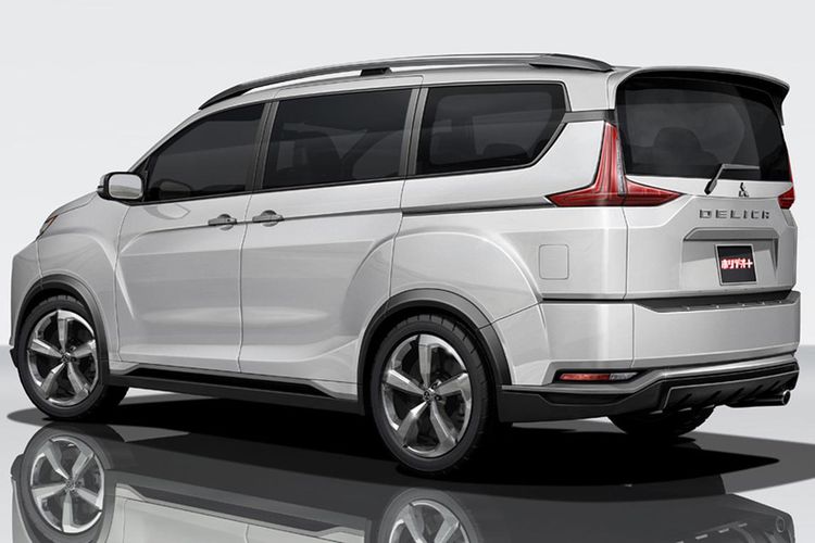 Bagian belakang Mitsubishi Delica versi rekayasa digital.