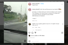 Video Truk Mengalami Rem Blong Masuk Jalur Penyelamat