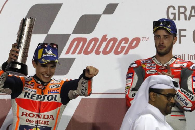 Marc Marquez Harus Puas Finis di Nomor Dua, dan Dovizioso Menjadi Nomor Satu di GP Qatar.