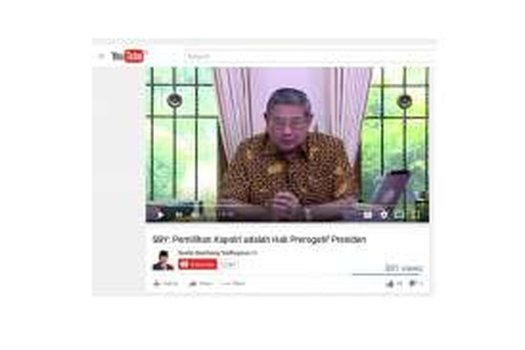 Presiden keenam RI Susilo Bambang Yudhoyono memberikan tanggapan atas pencalonan Komjen Tito Karnavian sebagai Kapolri