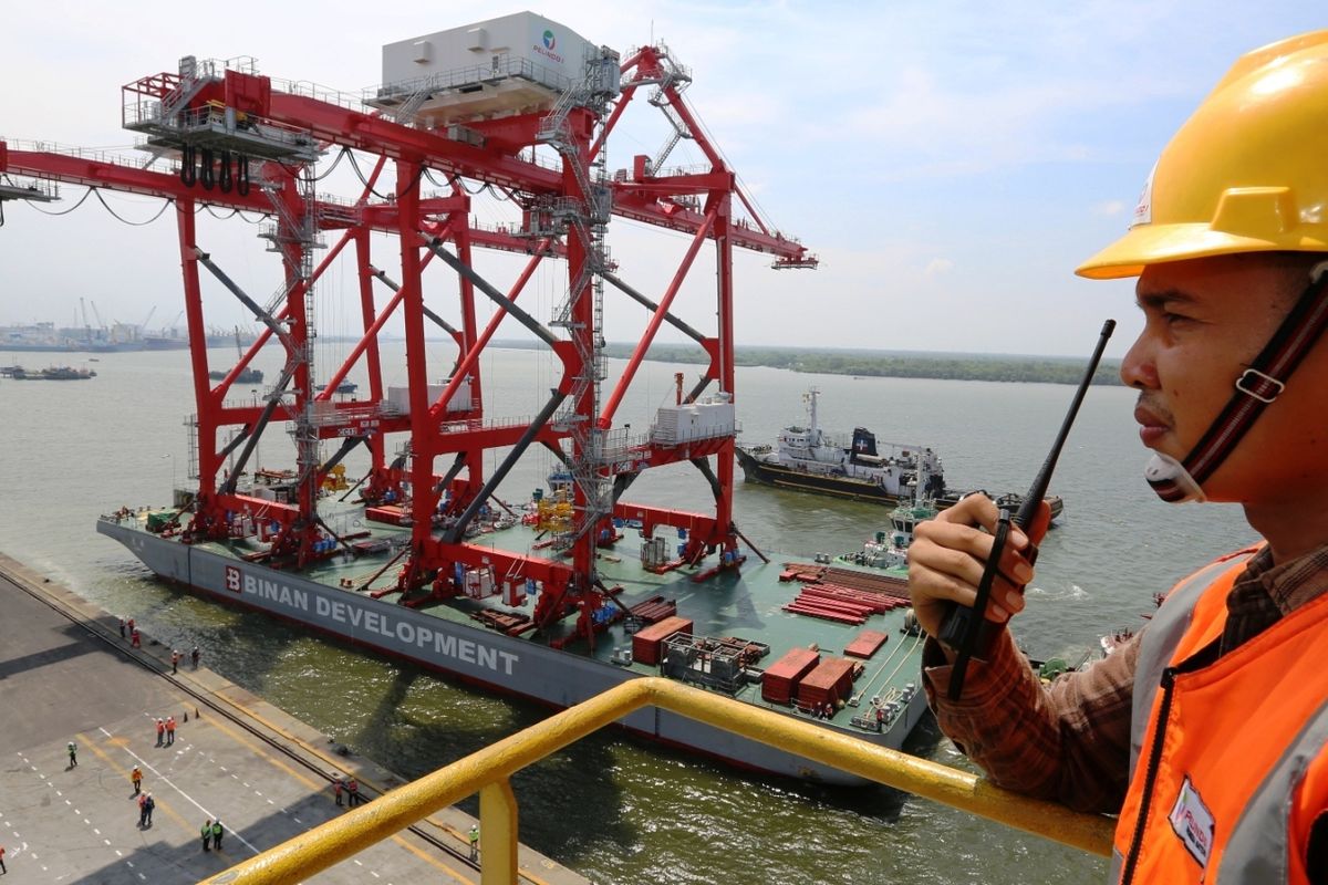 Untuk meningkatkan pelayanan dan kecepatan proses bongkar muat di TPKDB, Pelindo 1 mendatangkan dua unit STS Crane buatan Jepang 