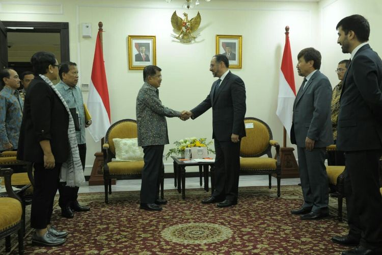 Wapres Jusuf Kalla menerima kunjungan Menlu Afghanistan, Jumat (15/3/2019).