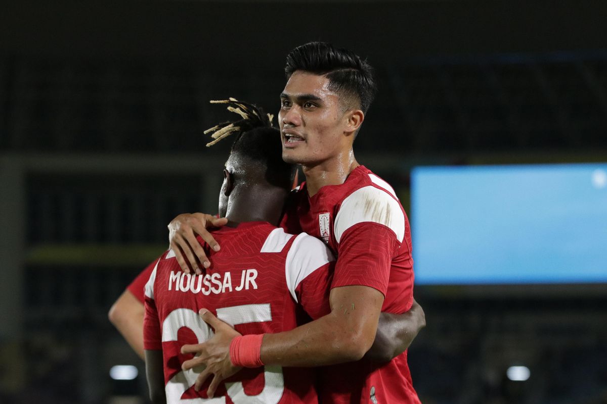 Stiker Persis Solo Ramadhan Sananta saat melawan Madura United dengan kemenangan 4-0 pada pertandingan Liga 1 Indonesia, pada Jumat (13/9/2024).