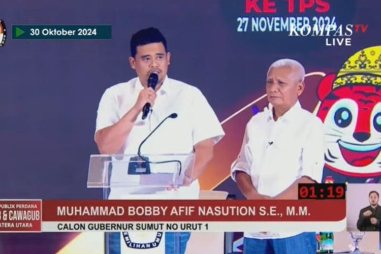 Potongan gambar Debat Pilkada Sumatera Utara. 
